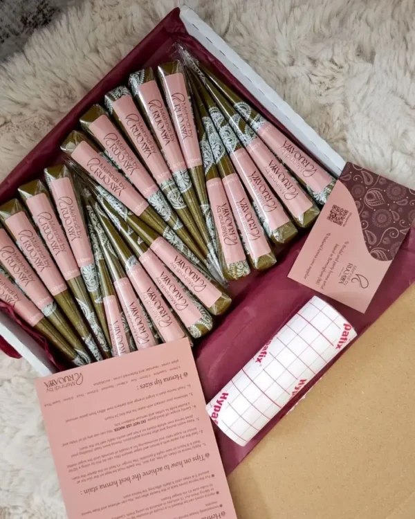 cones-in-box Freshly made natural henna cones packaged and ready for dispatch