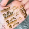 tip-sizes-sample Henna cone tip size comparison showing super fine, fine, standard and thick applicator tips